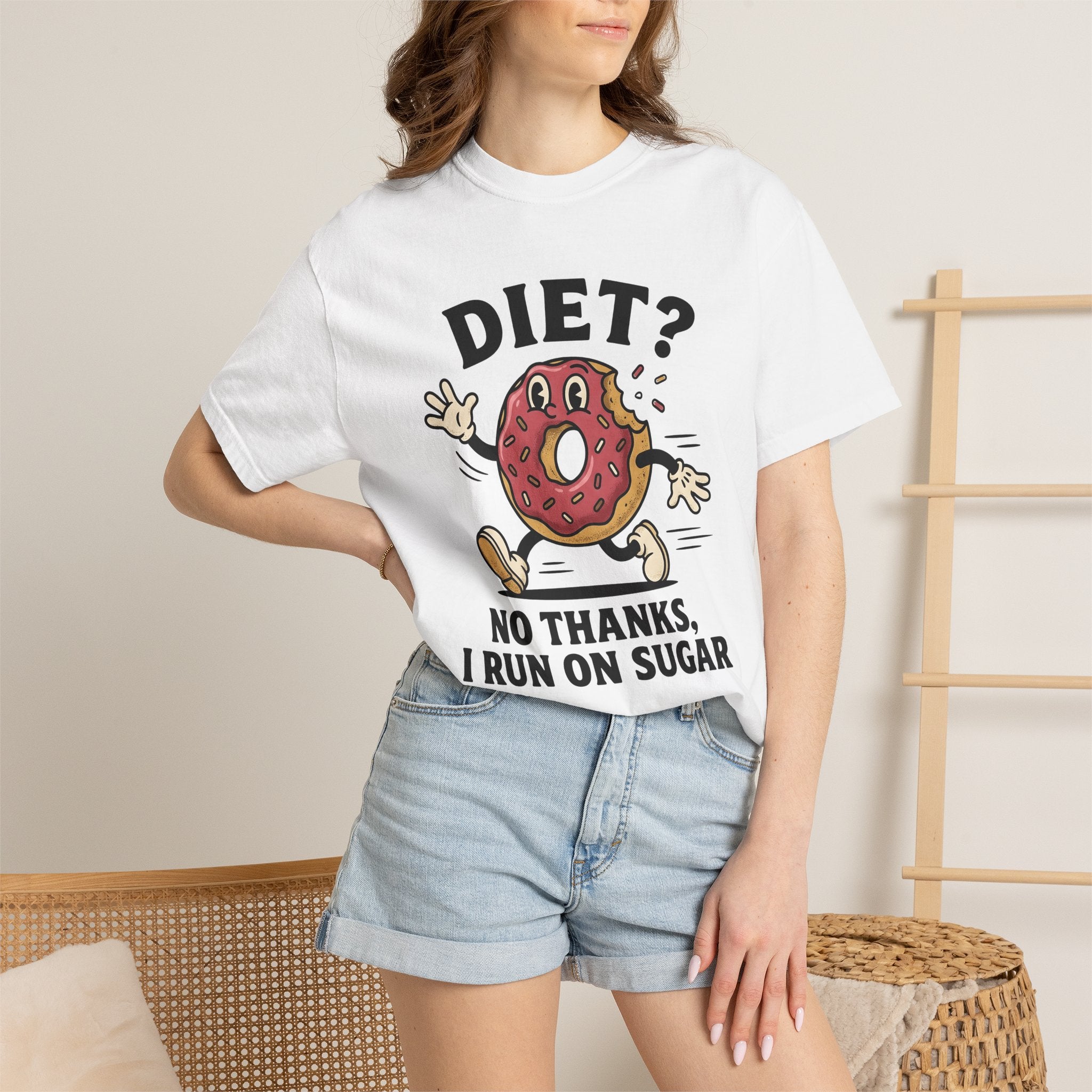 Donut Character Shirt Desserts Humor Gift Women Cartoon Tee Doughnut T-Shirt Pastry Fan Comic Tshirt Funny Graphic Retro Sprinkles Tshirt