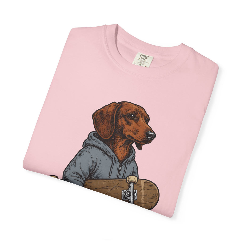 Dachshund Skateboard Shirt Dog Cruiser Gift Women Animated Tee Wiener Dog T-Shirt Dog Fan Cartoon Tshirt Cruiser Graphic Old School Pullover