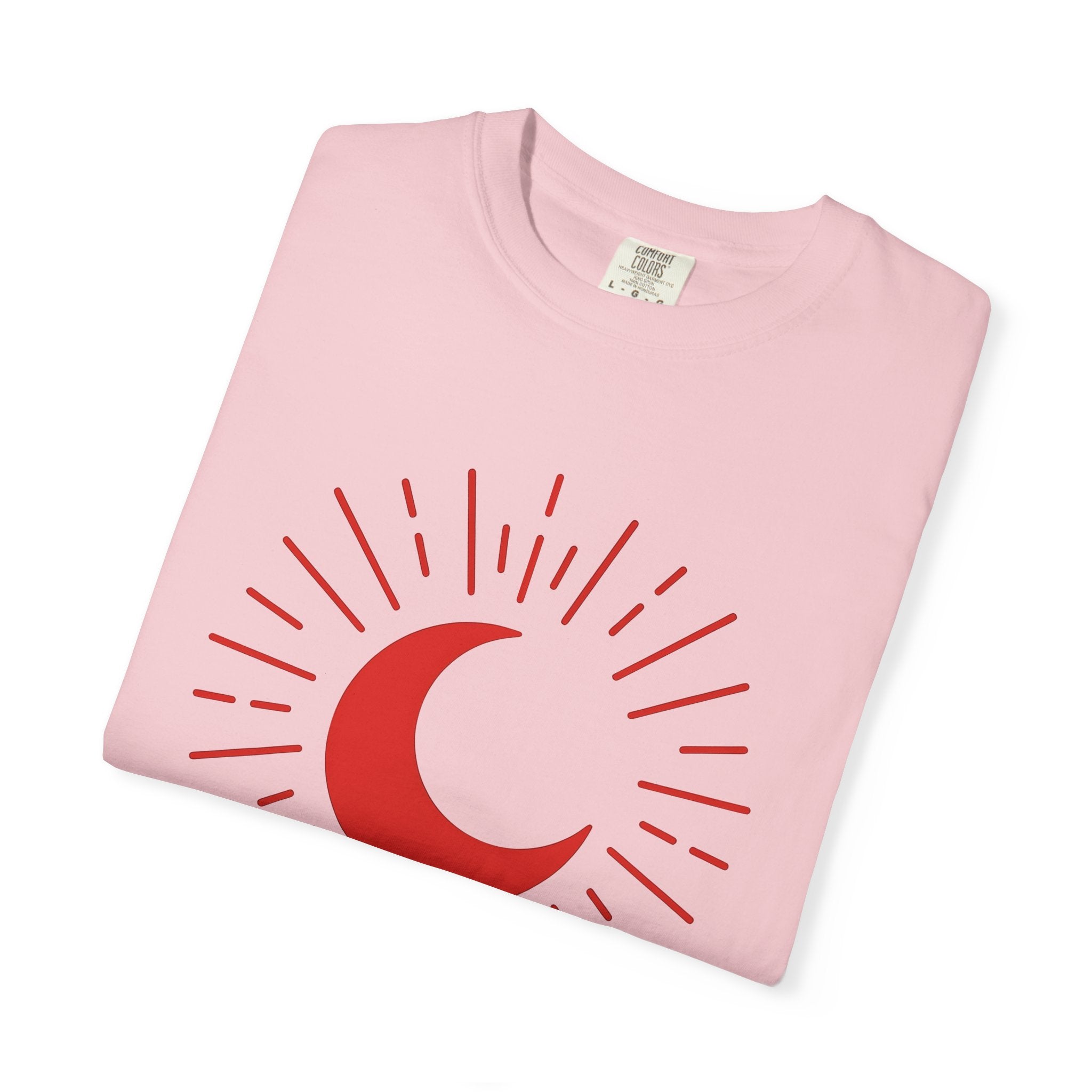 Crescent Moon Shirt Valentine's Day Astrology Gift Women Modern Tee Moon T-Shirt Valentine Fan Contemporary Tshirt Zodiac Graphic Hippie Sun