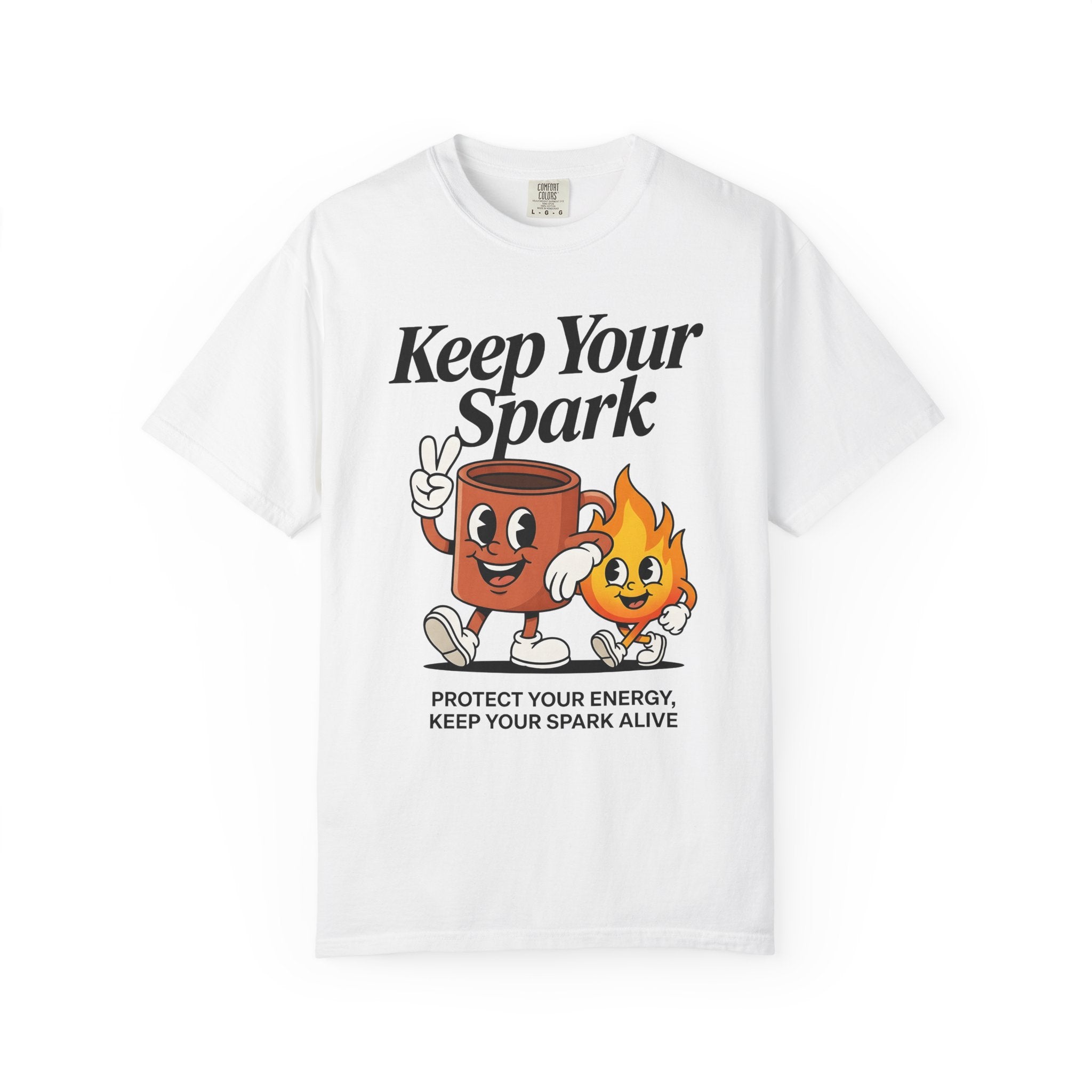 Coffee Cup Fire Shirt Cute Brew Gift Women Comic Tee Coffee Cup T-Shirt Kawaii Fan Cartoon Tshirt Coffee Graphic Vintage Peace Gesture