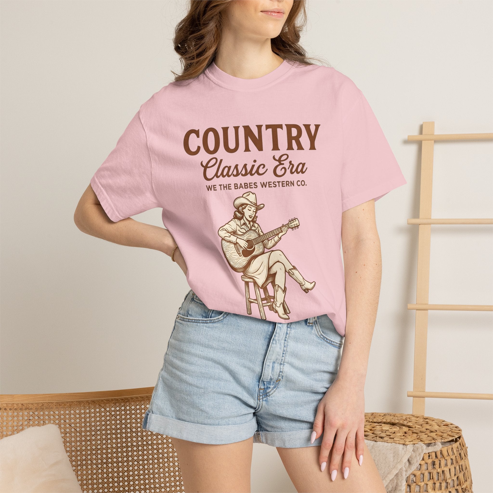 Cowgirl Guitar Shirt Cowgirl Western Gift Women Vintage Tee Guitar T-Shirt Cowgirl Fan Rustic Graphic Retro Cowboy Hat Tshirt