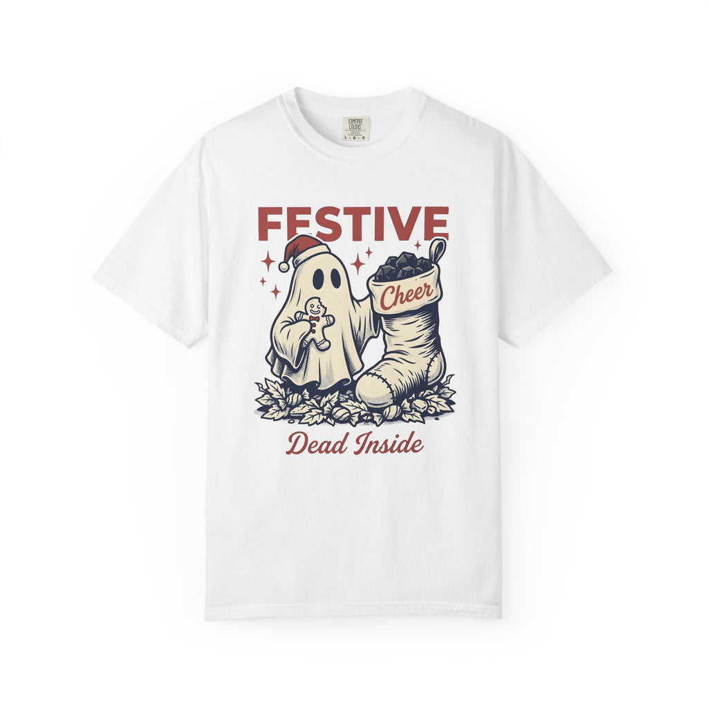 Ghost Santa Hat Shirt Christmas Humor Gift Women Vintage Tee Santa Hat T-Shirt Christmas Fan Santa Hat Tshirt Comedy Graphic Retro Christmas