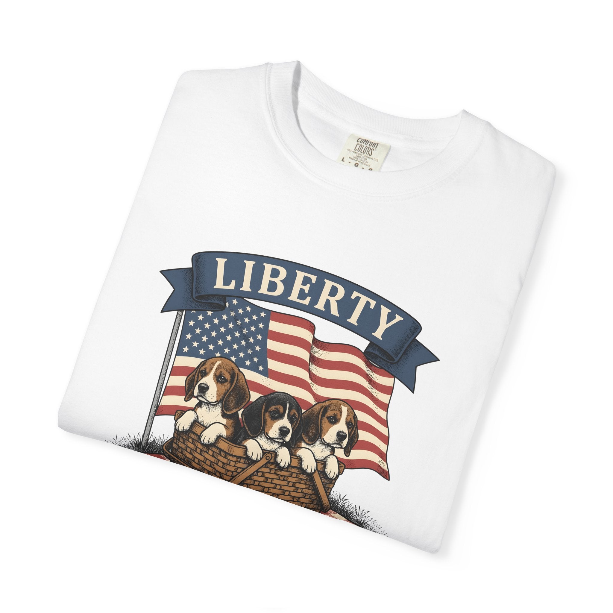 Beagle Pups Shirt America 4Th Of July Freedom Gift Women Rustic Tee Puppy T-Shirt Patriot Fan Country Tshirt Liberty Graphic Doodle Picnic