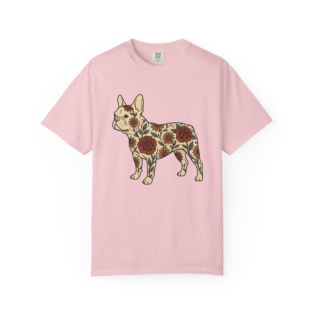 French Bulldog Shirt Dog Botanical Unisex Gift Traditional Tattoo Tee Bulldog