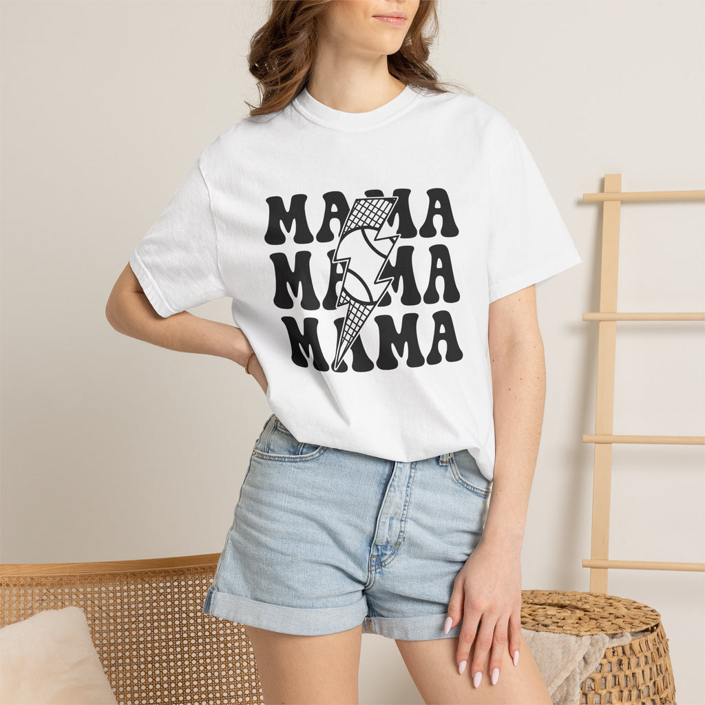 Power Bolt Shirt Moms Kin Gift Women Old School Tee Bolt T-Shirt Mom Fan Vintage Tshirt Family Graphic Thick Mesh Tshirt