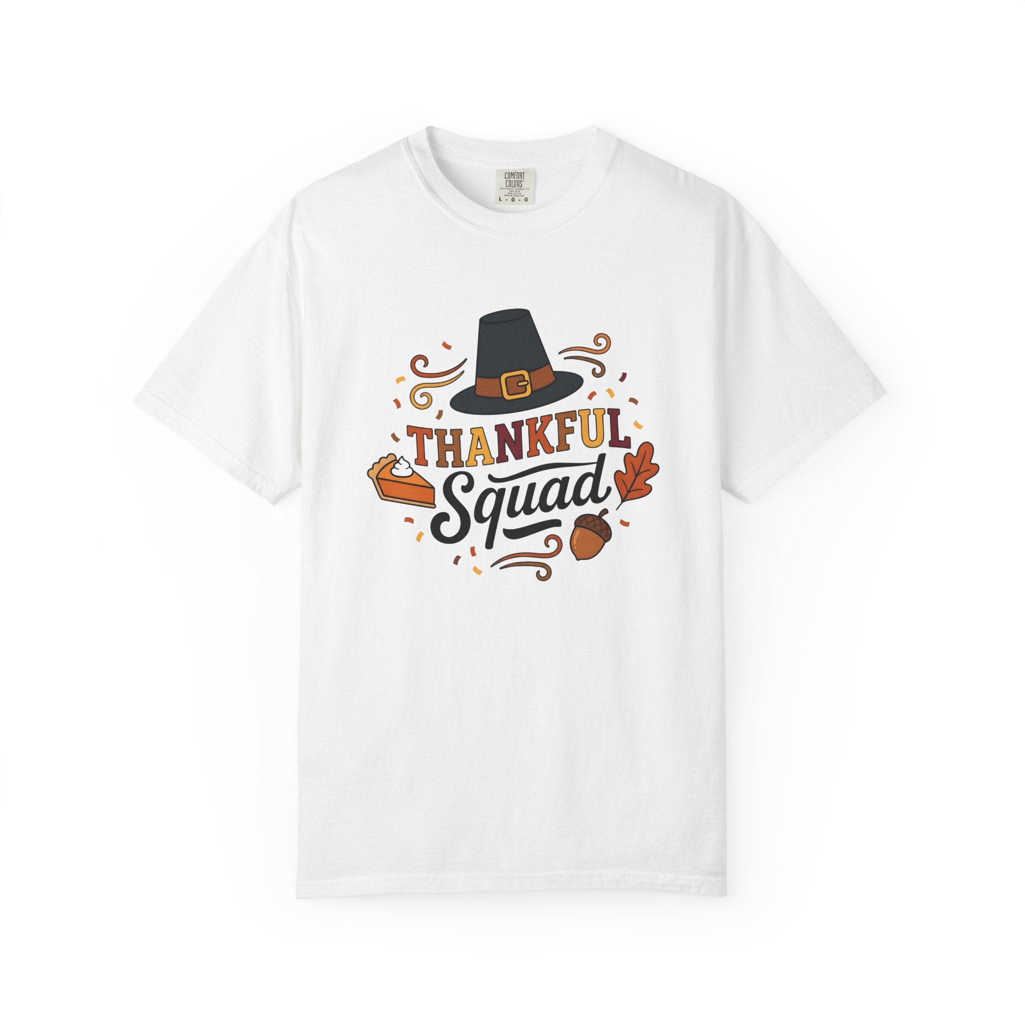 Pilgrim Hat Shirt Thanksgiving Harvest Gift Women Cute Tee Pilgrim T-Shirt Turkey Fan Pilgrim Hat Graphic Autumn Design Animated Pumpkin Pie