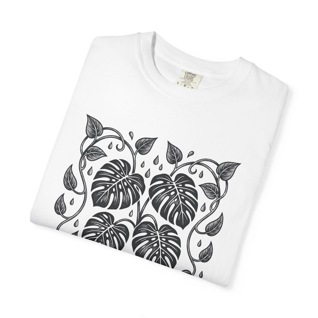 Monstera Leaf Shirt Boho Chic Greenery Gift Women Line Art Tee Swiss Cheese Plant T-Shirt Bohemian Fan Minimalist Tshirt Foliage Graphic