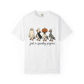 Dove Outfits Shirt Halloween Creatures Gift Women Animated Tee Pigeon T-Shirt Horror Fan Cartoon Tshirt Monster Graphic Sketch Halloween