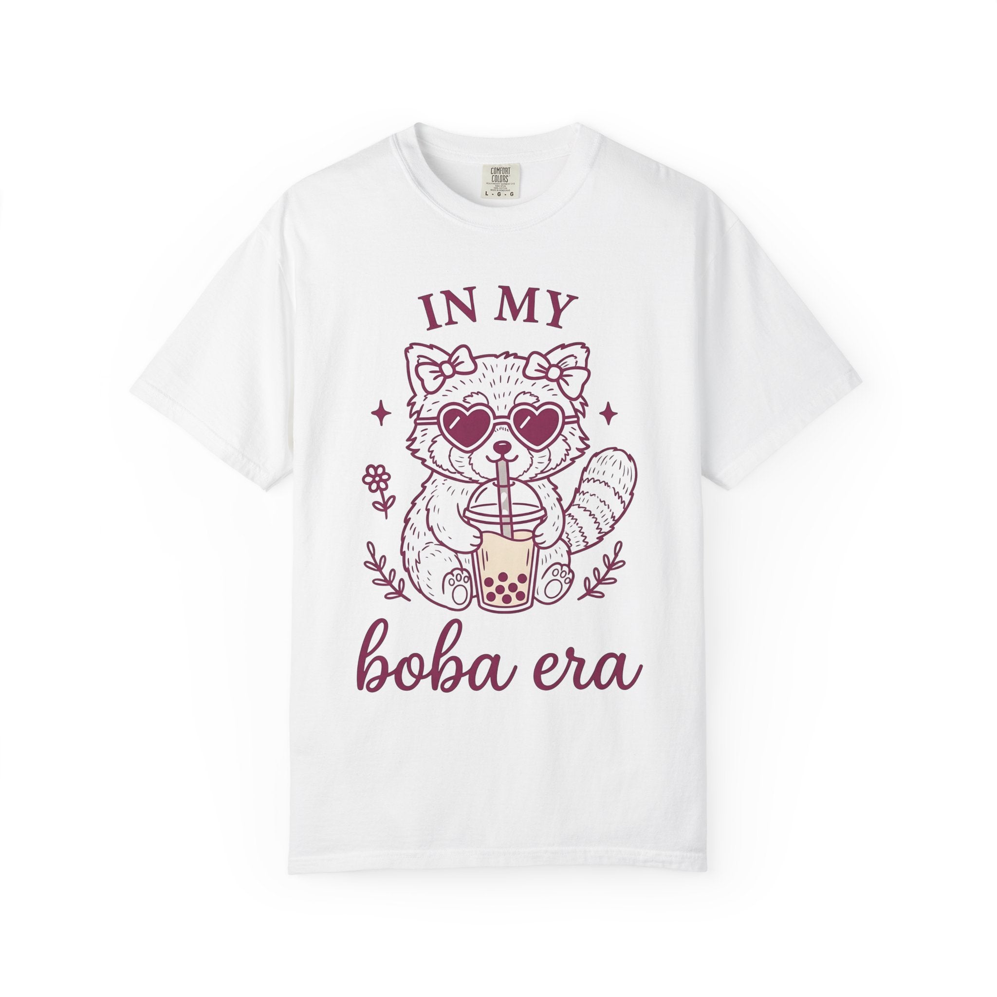 Raccoon Bubble Tea Shirt Coffee Wildlife Gift Women Kawaii Tee Boba T-Shirt Coffee Fan Cute Tshirt Animal Graphic Sketch Heart Shades Tshirt