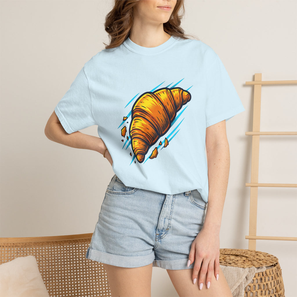 Croissant Shirt Desserts Breakfast Gift Women Bold Tee Croissant T-Shirt Pastry Fan Vintage Tshirt Morning Graphic Retro Pastry Crumbs
