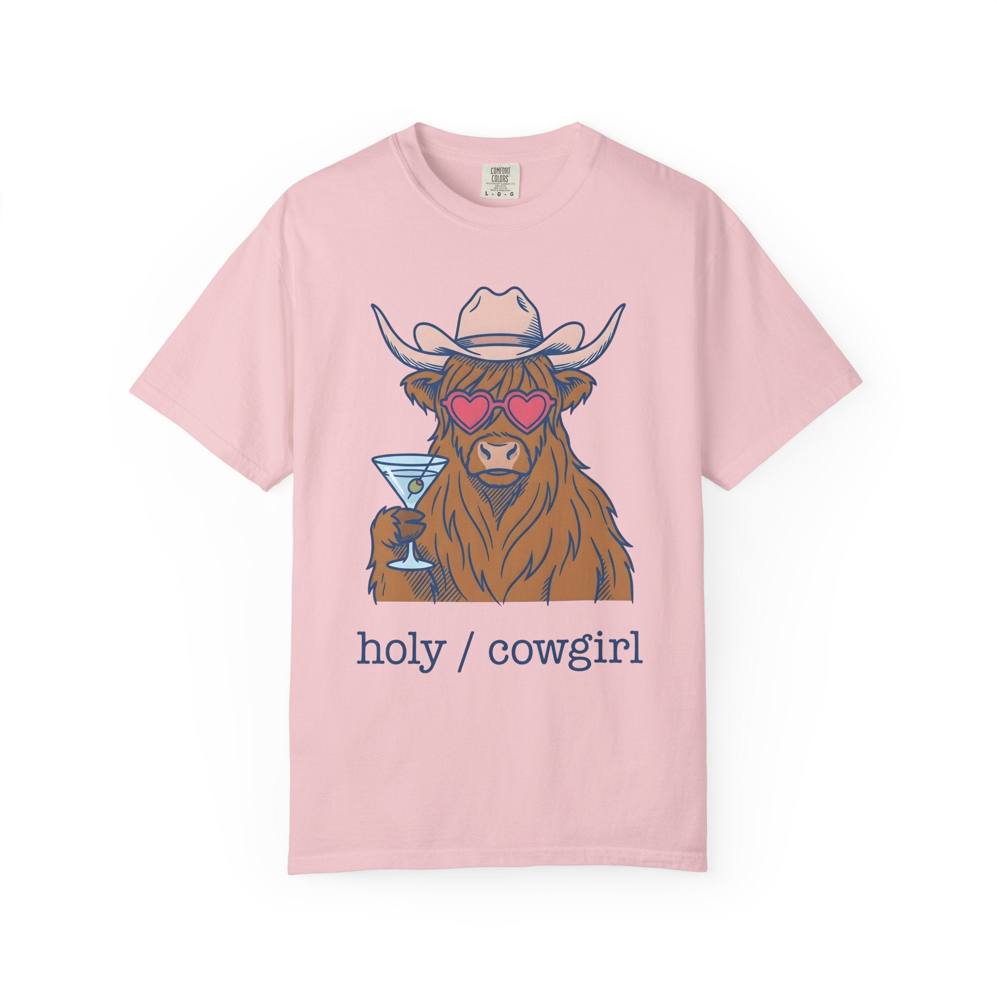 Cow Cocktail Shirt Cowgirl Celebration Gift Women Comic Tee Cocktail T-Shirt Rodeo Fan Cartoon Tshirt Party Graphic Vintage Love Glasses