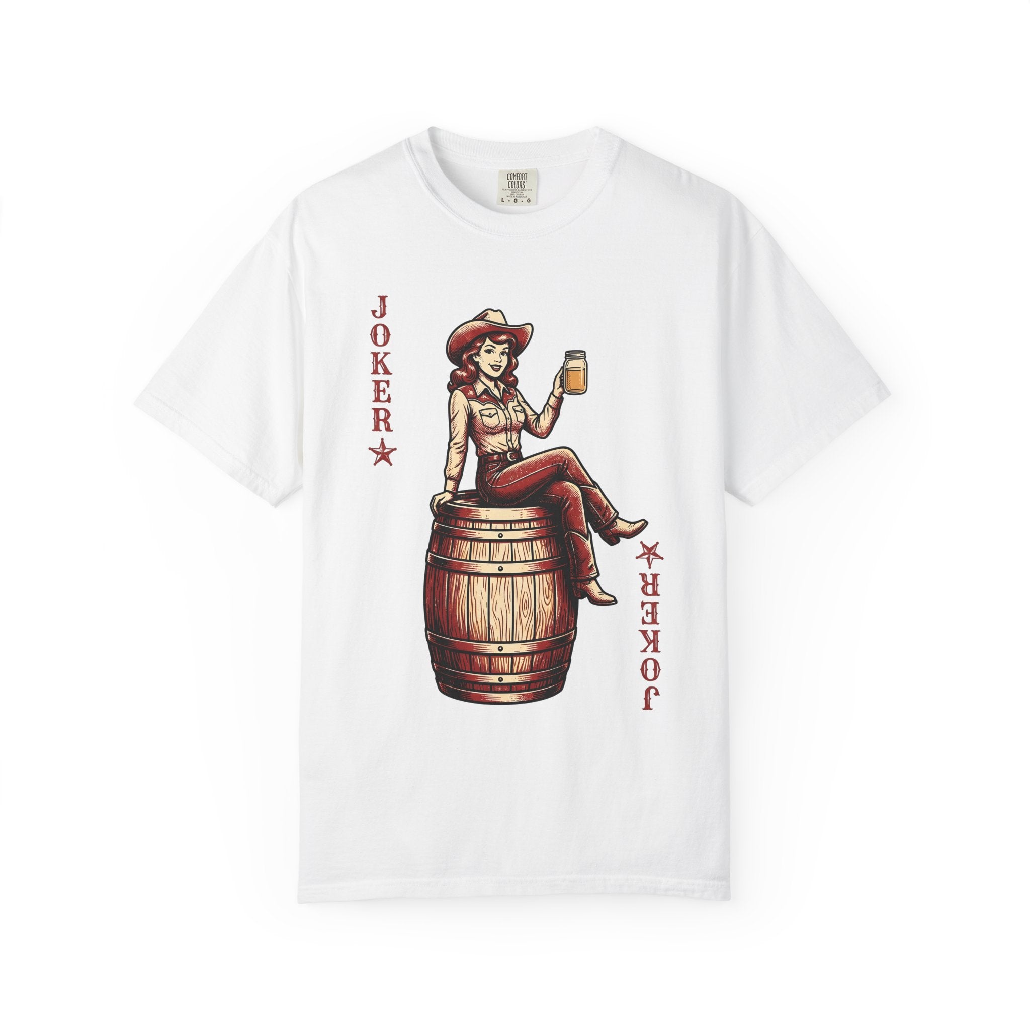 Cowgirl Barrel Racer Shirt Cowgirl Ranch Gift Women Retro Tee Barrel Racer T-Shirt Rodeo Fan Western Tshirt Farm Graphic Sketch Glass Jar
