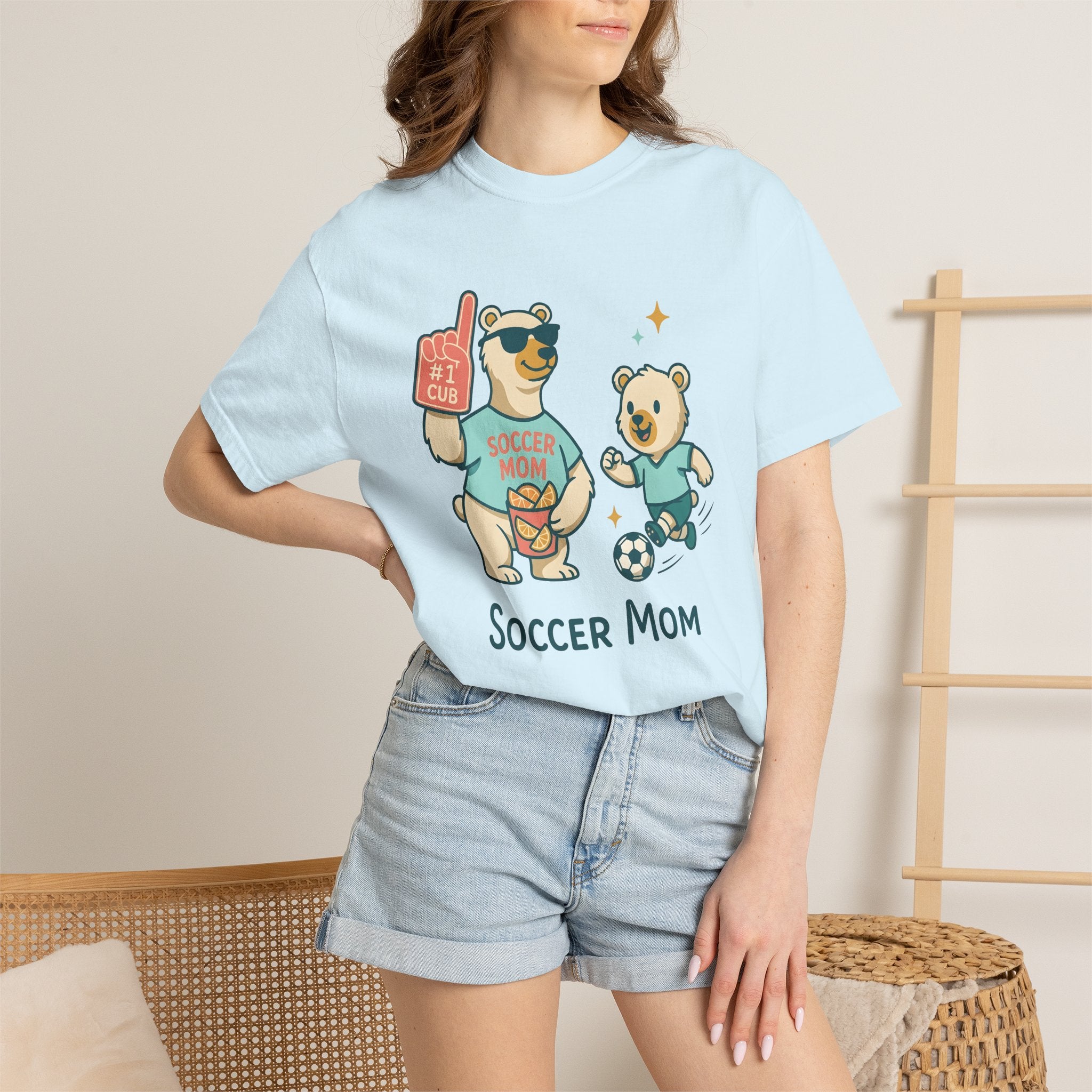 Bear Clan Shirt Moms Exercise Gift Women Sweet Tee Clan T-Shirt Mom Enthusiast Cute Tshirt Fitness Graphic Illustrated Soccer Ball Tshirt
