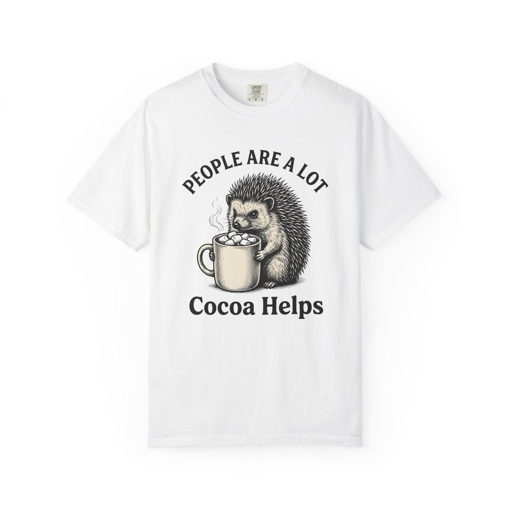 Hedgehog Mug Shirt Drinks Animal Gift Women Hand Drawn Tee Porcelain T-Shirt Beverage Fan Ceramic Tshirt Wildlife Graphic Vintage
