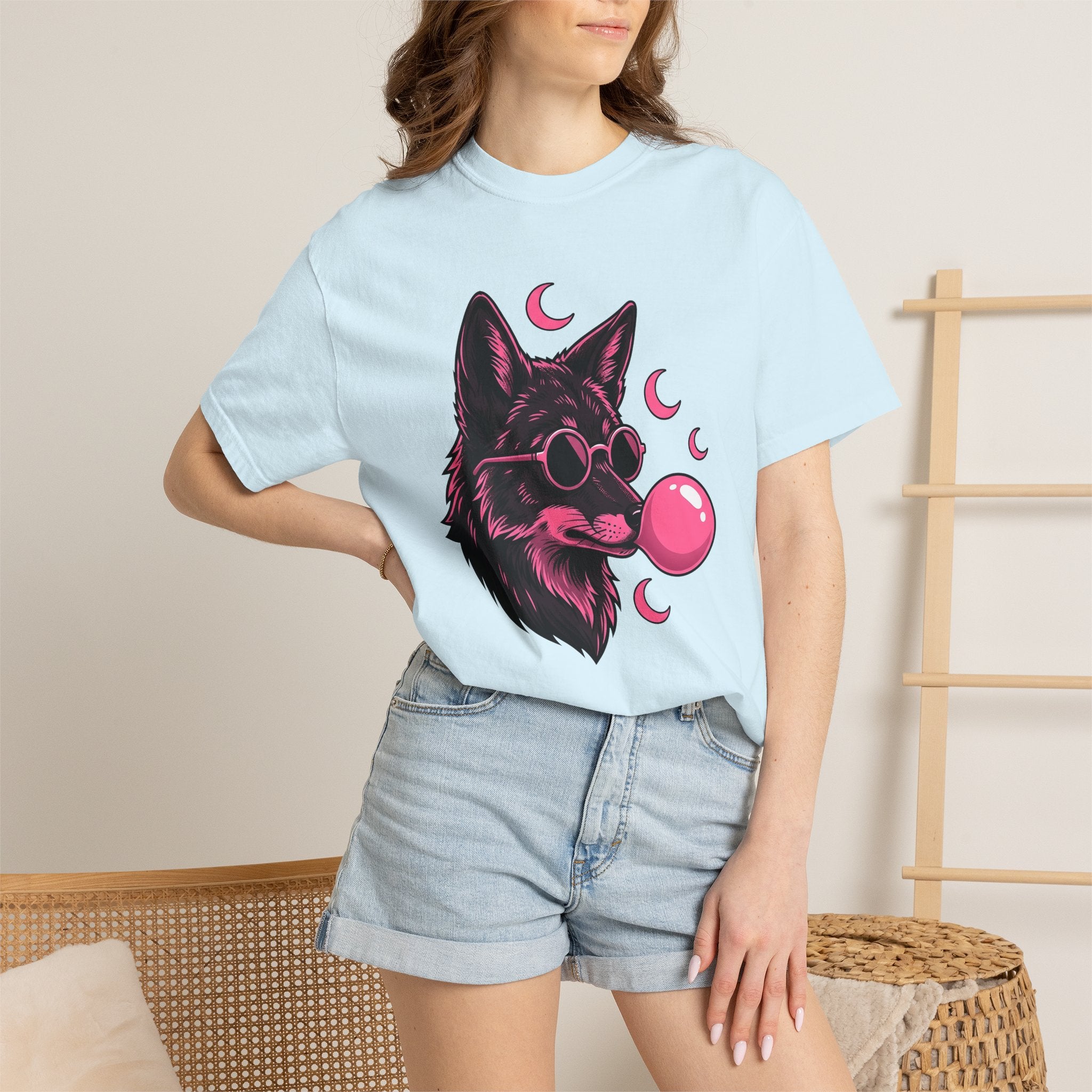 Wolf Sunglasses Shirt Cowgirl Western Gift Women Pop Art Tee Cool Shades T-Shirt Rodeo Fan Vintage Graphic Tshirt Retro Bubblegum Tshirt