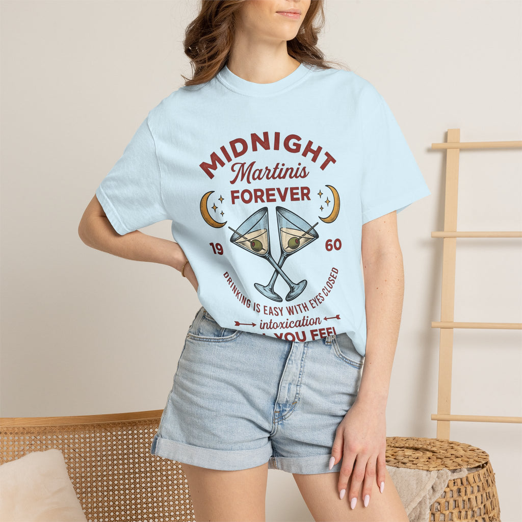 Martini Glass Shirt Drinks Event Gift Women Antique Tee Cocktail T-Shirt Cocktail Fan Party Graphic Illustration Doodle Moon Phases Tshirt