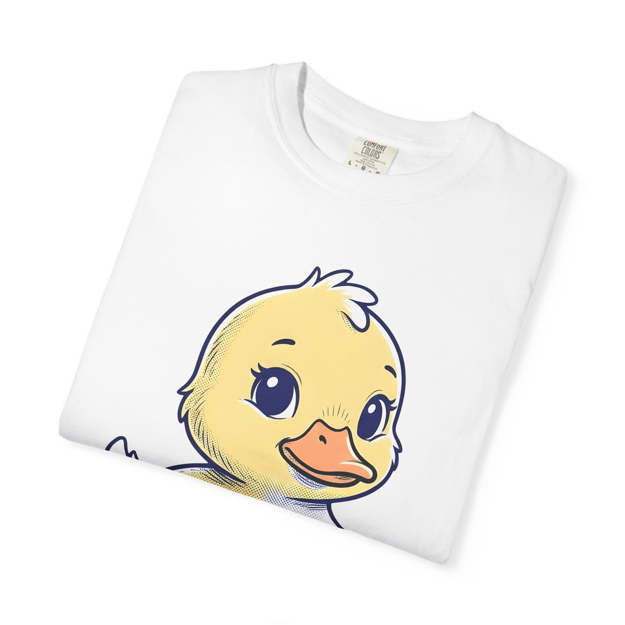 Duckling Shirt Animals Sweet Gift Women Animated Tee Duck T-Shirt Creature Fan Cartoon Tshirt Cute Graphic Hand Drawn Wide Eyes Tshirt