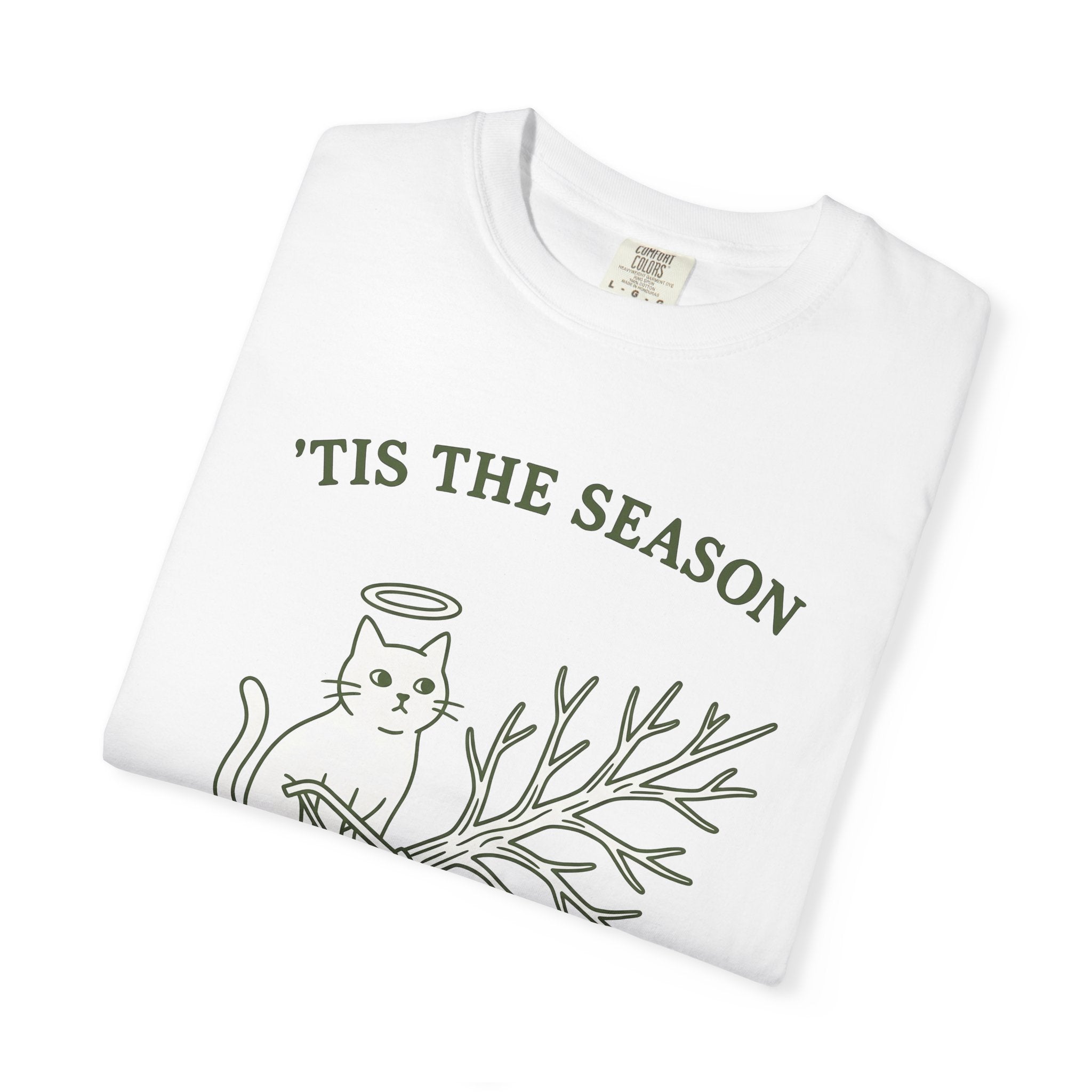 Kitty Tree Shirt Christmas Pet Shop Gift Women Cartoon Tee Cat Tree T-Shirt Xmas Fan Cat Tower Tshirt Store Graphic Sleek Glow Tshirt