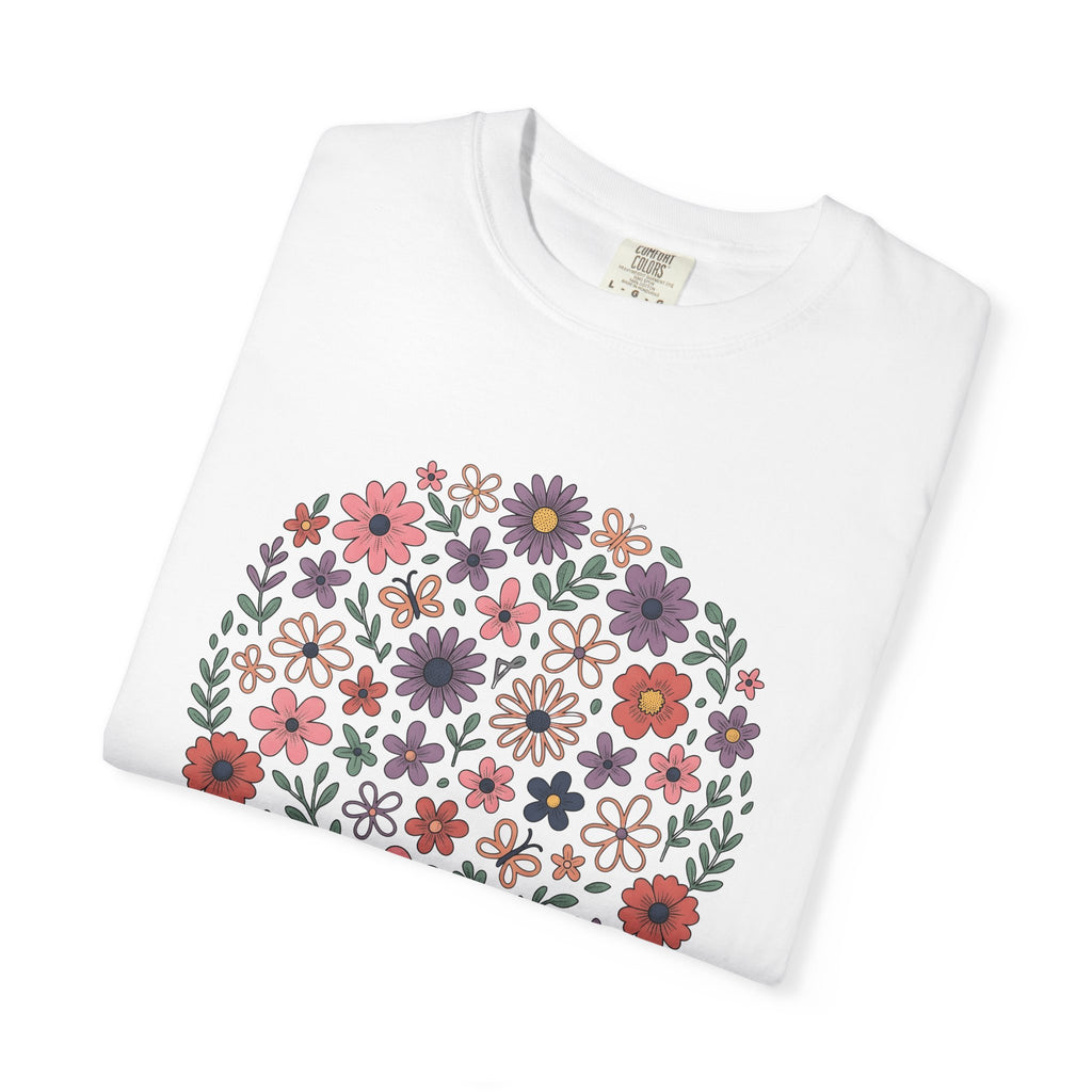 Garden Bouquet Shirt St. Valentine's Day Petals Gift Women Folk Tee Floral Arrangement T-Shirt Valentine Fan Hand Drawn Tshirt Floral