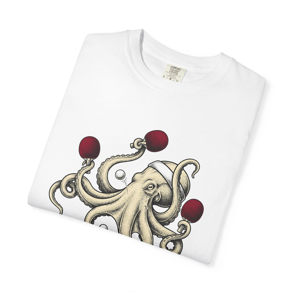 Squid Ping Pong Shirt Sports Wildlife Gift Women Old School Tee Octopus T-Shirt Athlete Fan Calamari Tshirt Animal Graphic Doodle Head Wrap