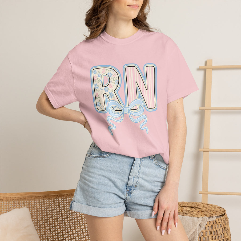 Bloom Monogram Shirt Nurse Appearance Gift Women Muted Hues Tee Monogram T-Shirt Healthcare Enthusiast Pastel Tshirt Beauty Graphic Classic