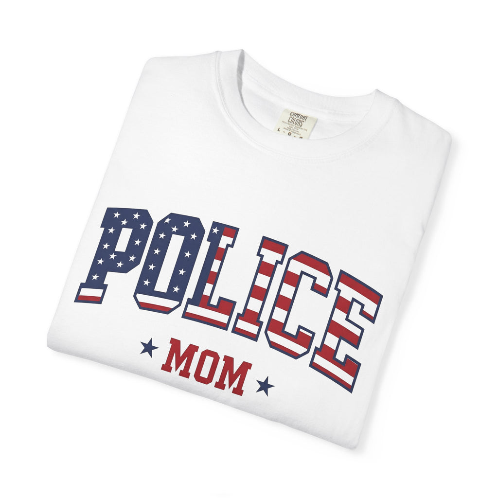 Law Enforcement Badge Shirt Police Mom Kin Gift Women Illustrative Tee Badge T-Shirt Police Mother Enthusiast Illustrated Tshirt Family