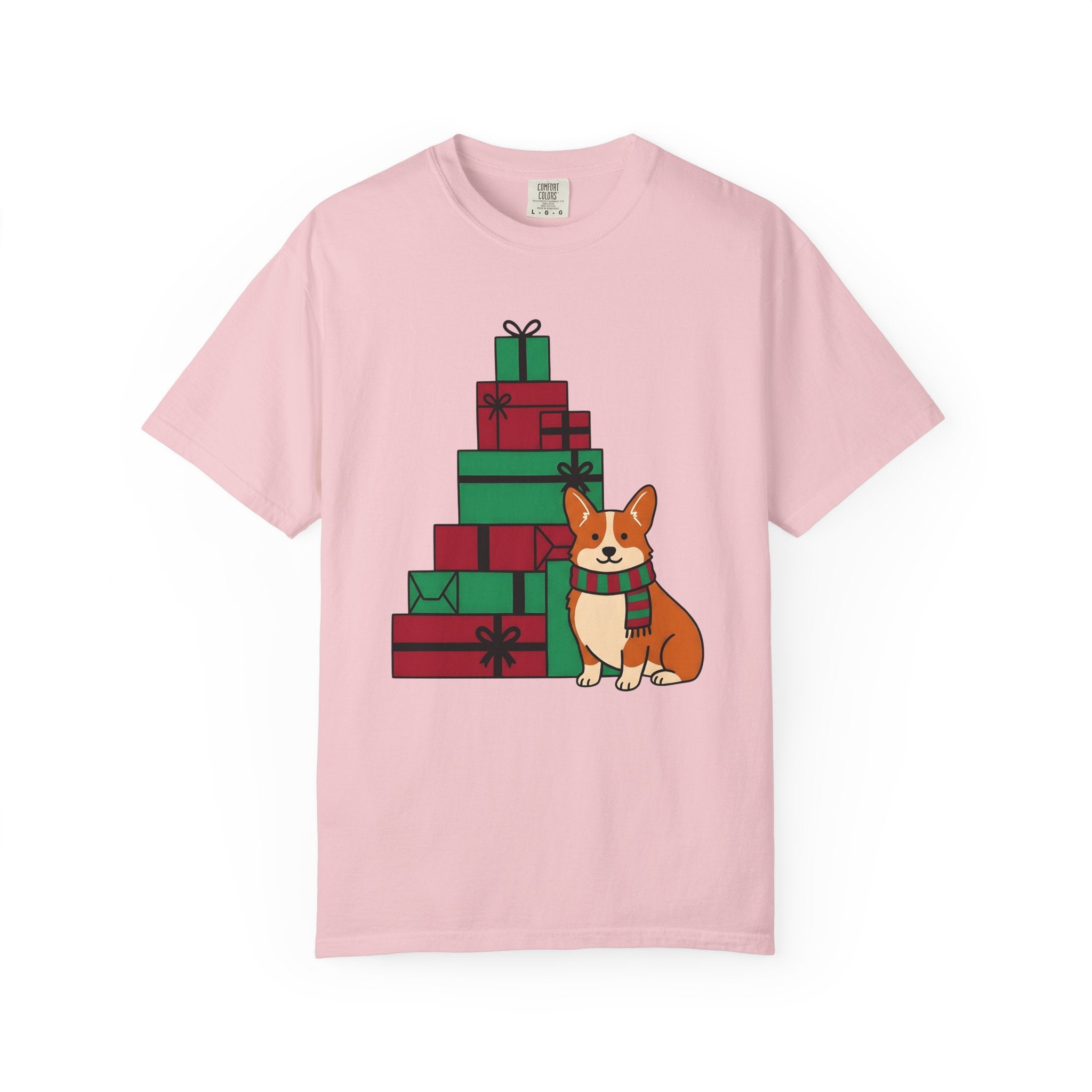 Corgi Puppy Shirt Dog Holiday Gift Women Comic Tee Puppy T-Shirt Dog Fan Cartoon Tshirt Christmas Graphic Simple Presents Tshirt