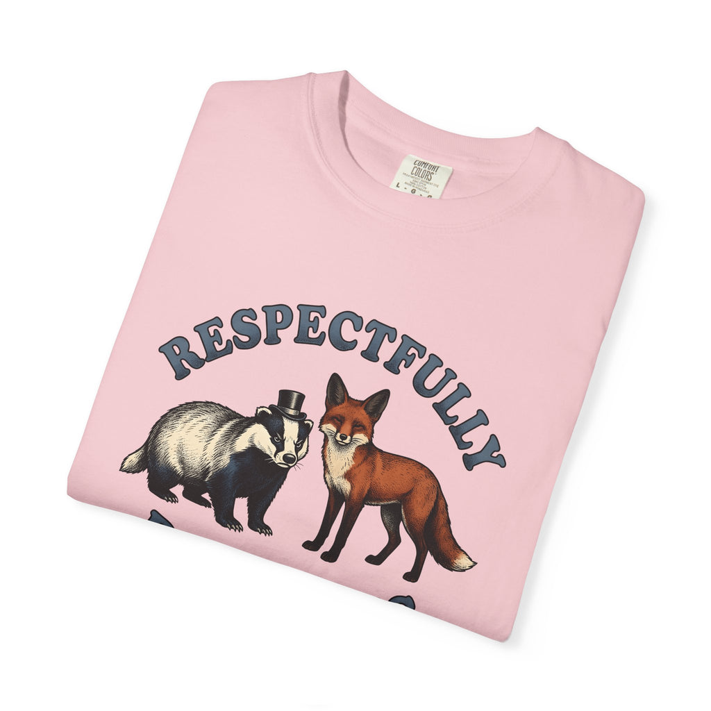 Badger Fox Shirt Funny Fauna Gift Women Sketch Tee Fox T-Shirt Humor Fan Drawing Graphic Line Art Top Hat Tshirt