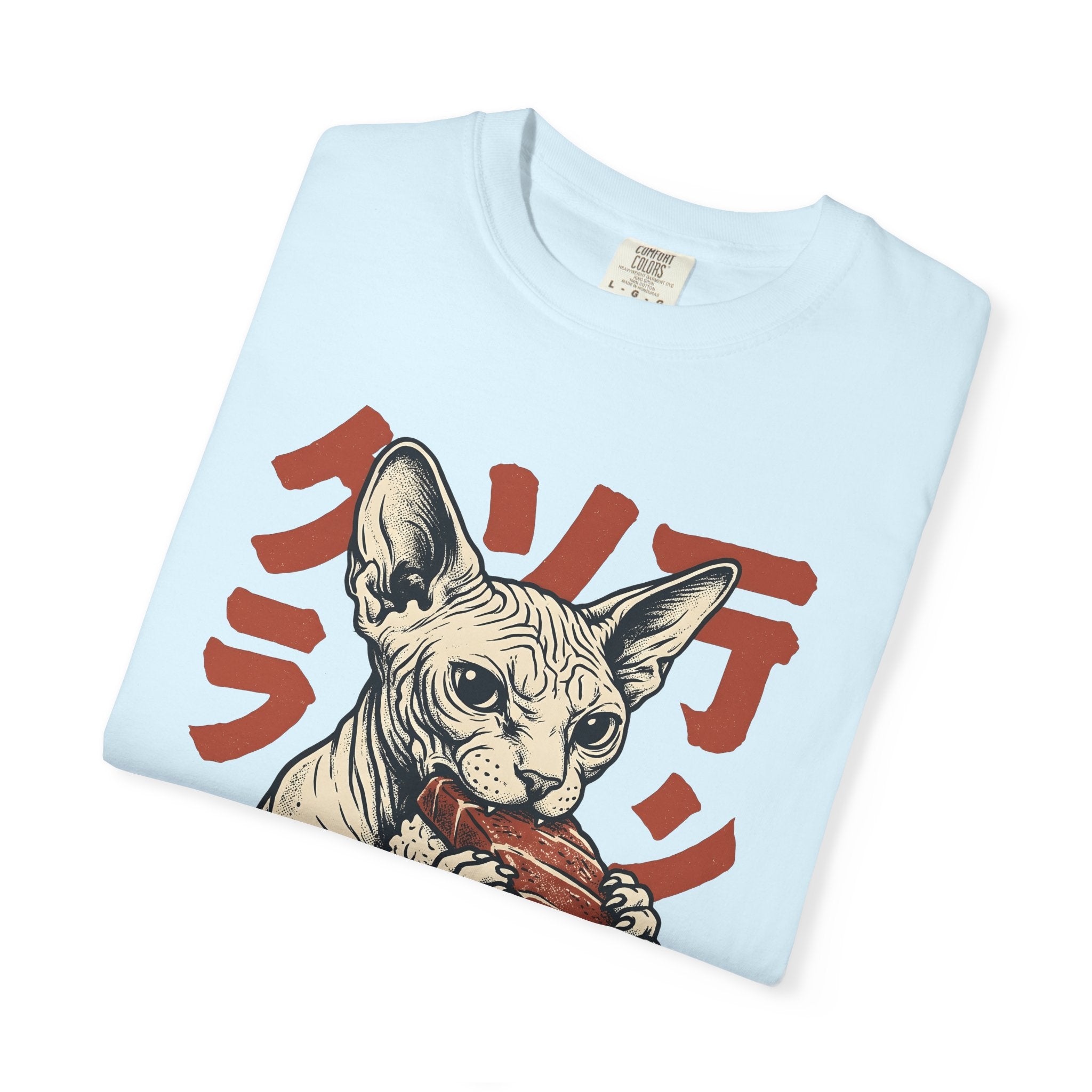Sphynx Cat Sushi Shirt Cat Food Gift Women Tattoo Art Tee Hairless Cat T-Shirt Cat Fan Tattooed Tshirt Foodie Graphic Vintage Sushi Tshirt