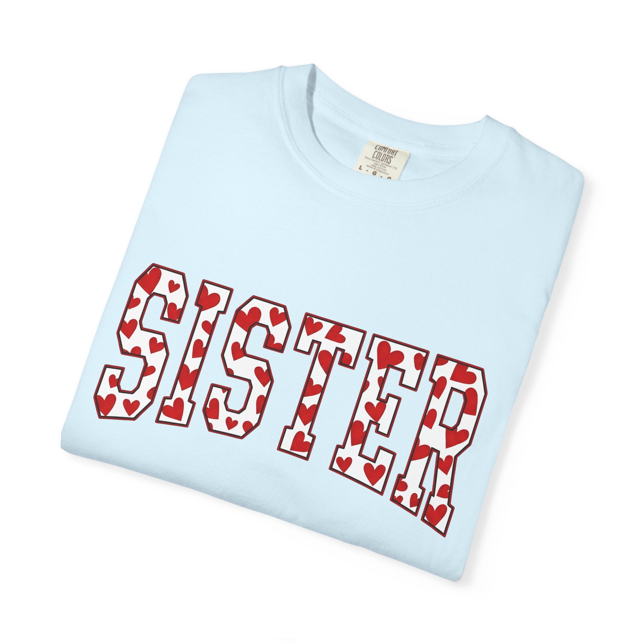 Heart Pattern Text Shirt St. Valentine's Day Family Gift Women Playful Tee Typography T-Shirt Valentine Fan Whimsical Tshirt Clan Graphic