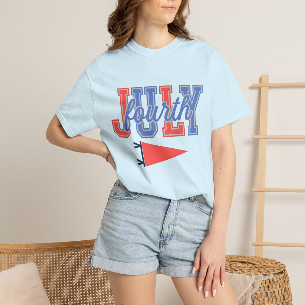 Pennant Banner Shirt America Independence Gift Women College Tee Bunting T-Shirt Patriot Fan Retro Tshirt Liberty Graphic Classic Red Blue