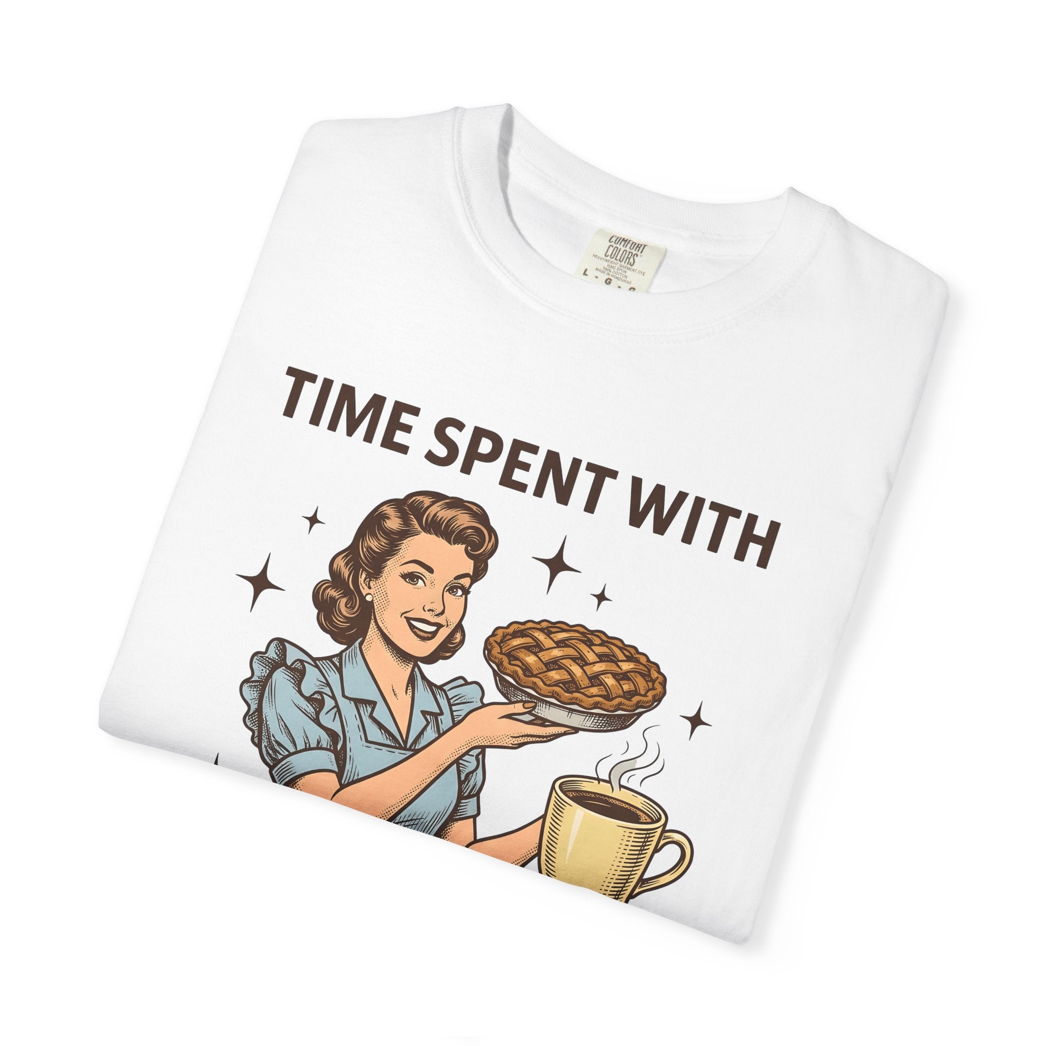 Woman Pie Coffee Shirt Coffee Baking Gift Women Vintage Tee Pastry T-Shirt Coffee Fan Distressed Tshirt Bakery Graphic Retro Stars Tshirt