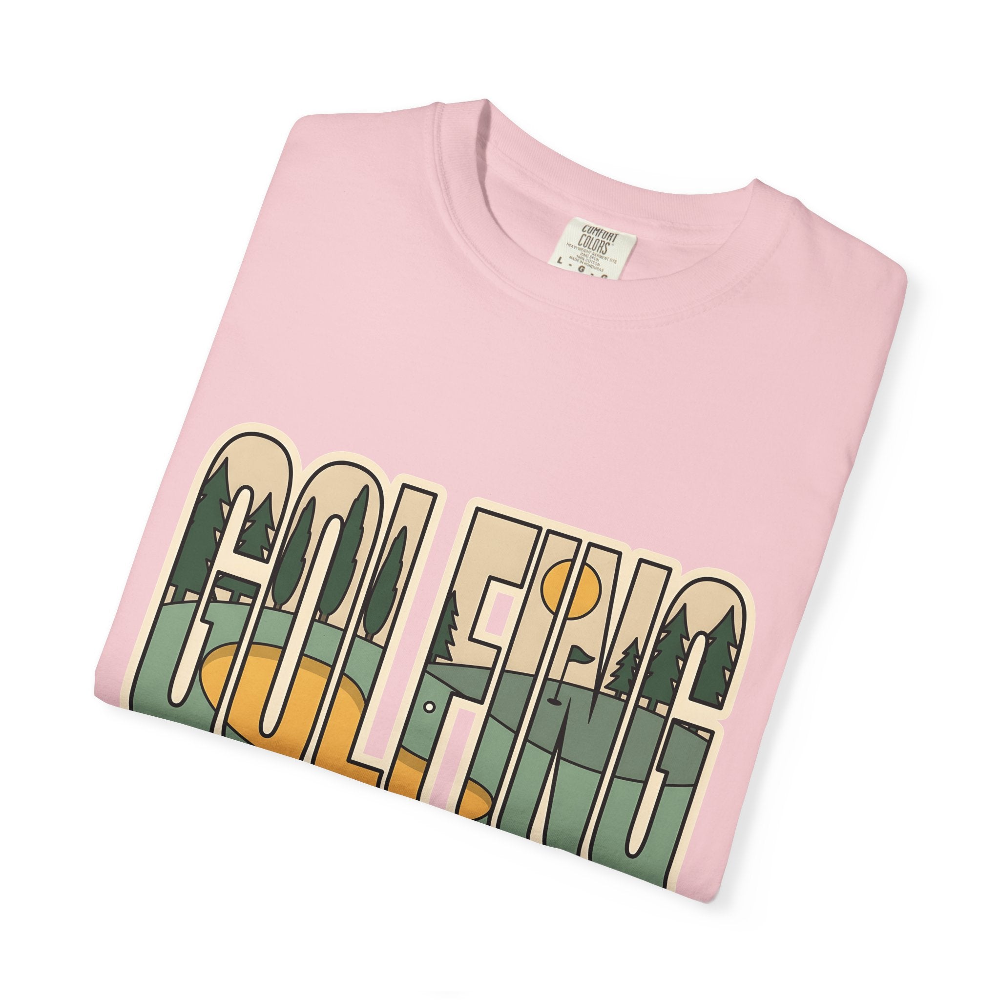 Golf Course Shirt Golf Outdoors Gift Women Bold Graphic Tee Links T-Shirt Golfer Enthusiast Graphic Tshirt Nature Graphic Minimal Trees