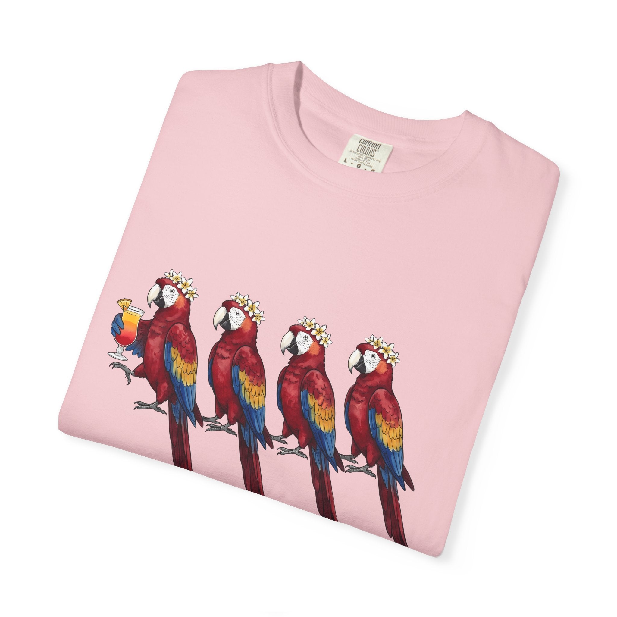 Exotic Bird Shirt Animals Rainforest Gift Women Retro Tee Parrot T-Shirt Wildlife Fan Vintage Tshirt Jungle Graphic Ink Cocktail Glass