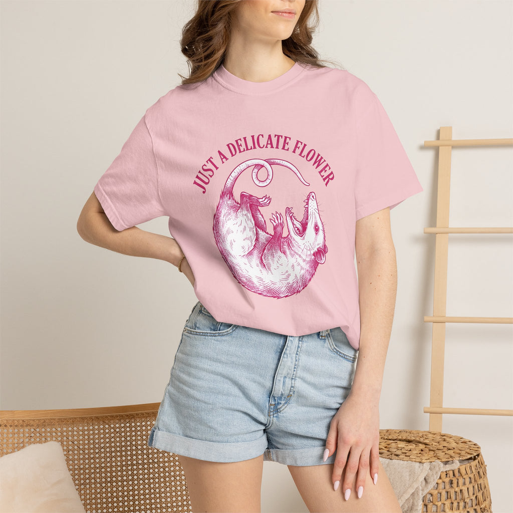 Opossum Drawing Shirt Funny Critter Gift Women Cartoon Tee Possum T-Shirt Humor Fan Comic Tshirt Creature Graphic Classic Tail Curl Tshirt