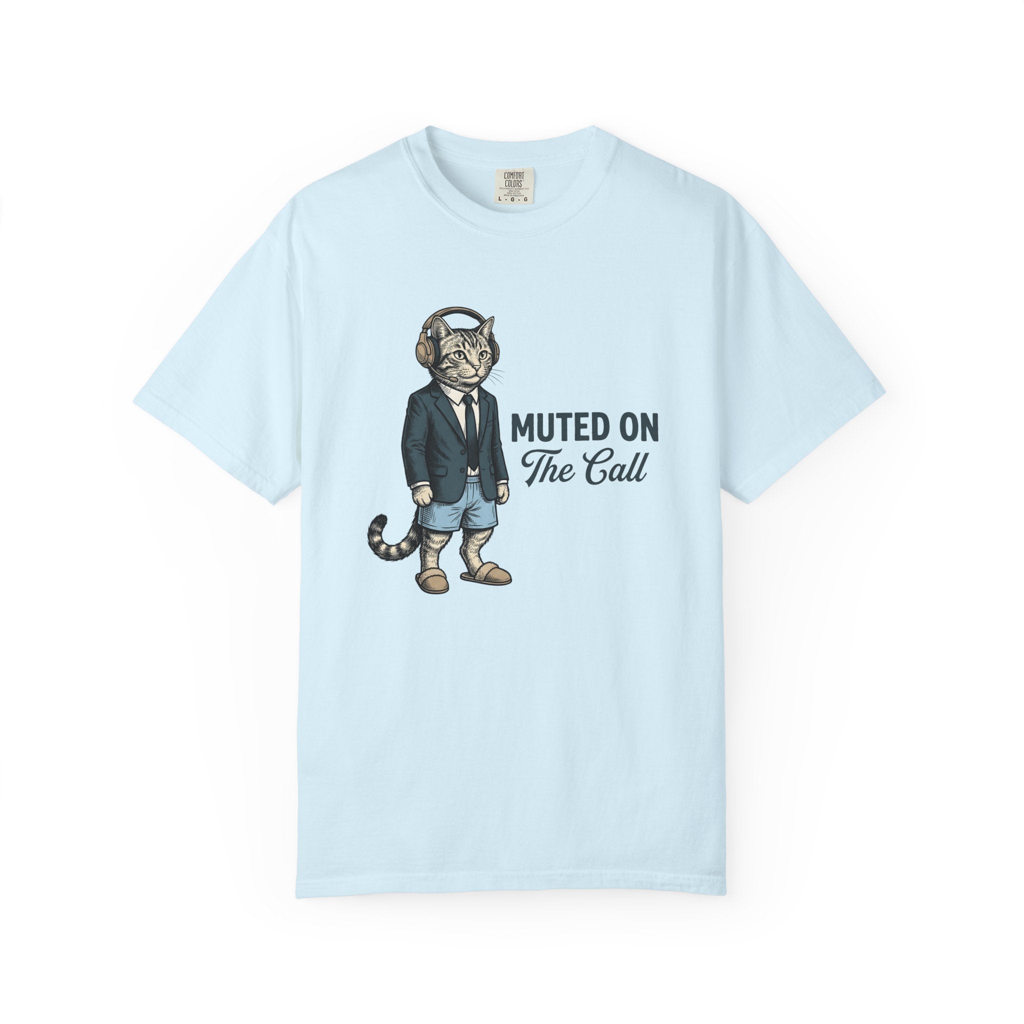 Cat Suit Shirt Cat Work From Home Gift Women Vintage Tee Catsuit T-Shirt Cat Fan Retro Tshirt Remote Graphic Hand Drawn Headphones Tshirt