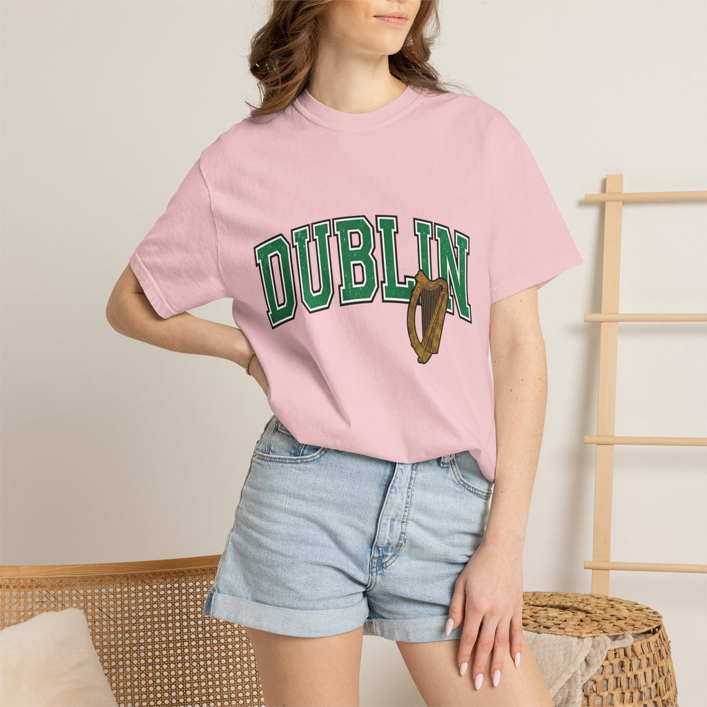 Ireland Harp Shirt St Patrick's Day Emerald Isle Gift Women Varsity Jacket Tee Cláirseach T-Shirt Saint Patrick Fan Letterman Tshirt Irish