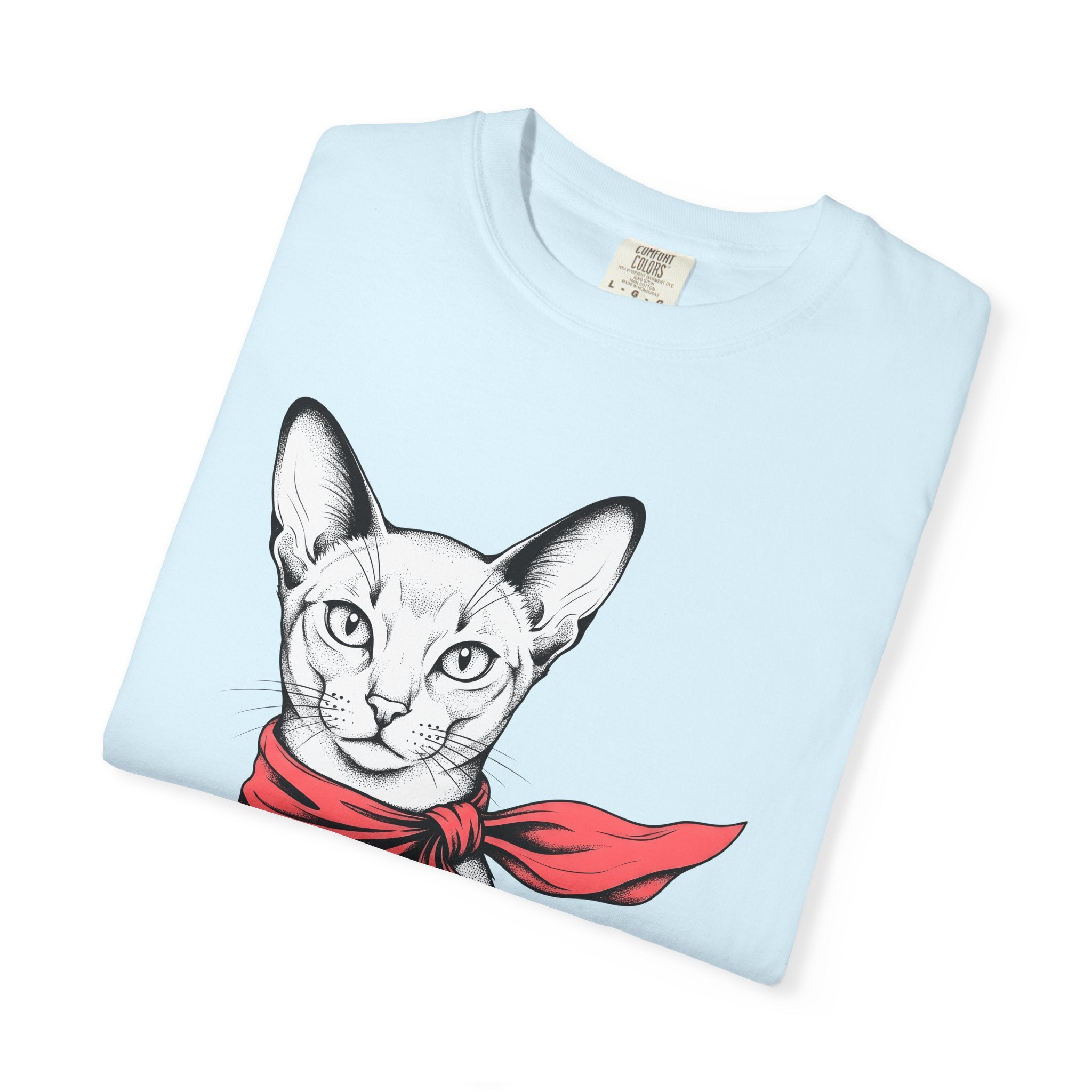 Sphynx Kitty Shirt Cat Outfit Gift Women Cartoon Tee Cat T-Shirt Feline Fan Cartoonish Tshirt Fashion Graphic Basic Muffler Tshirt