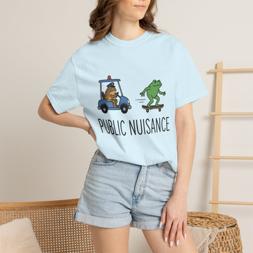 Frog Skate Shirt Funny Wildlife Gift Women Comic Tee Toad T-Shirt Humor Fan Cartoon Tshirt Animal Graphic Sketch Cop Car Tshirt
