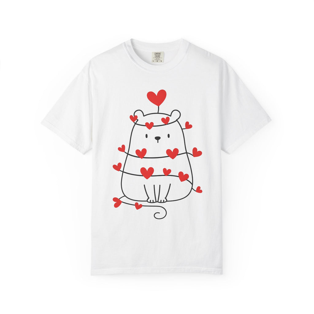 Teddy Hearts Shirt St. Valentine's Day Affection Gift Women Charming Tee Teddy Bear T-Shirt Valentine Fan Cute Graphic Love Design Clean