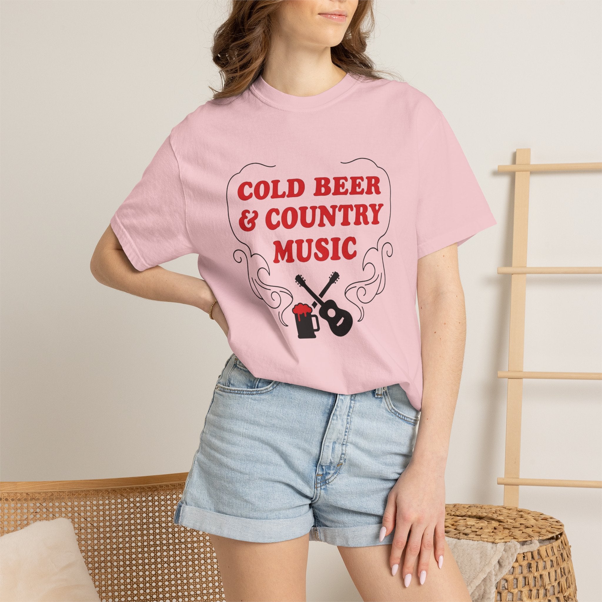 Guitar Beer Mug Shirt Cowgirl Music Gift Women Western Tee Beerstein T-Shirt Cowboy Fan Rustic Tshirt Melody Graphic Vintage Flourish Tshirt