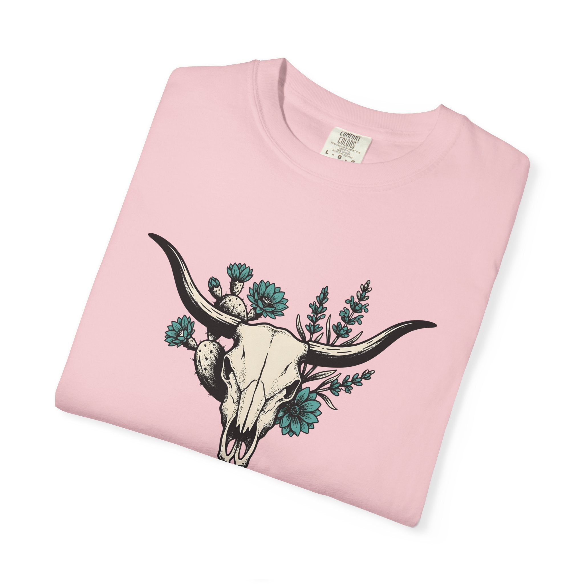Bull Skull Shirt Cowgirl Western Gift Women Boho Tee Skull T-Shirt Rodeo Fan Cowboy Tshirt Country Graphic Vintage Cactus Tshirt