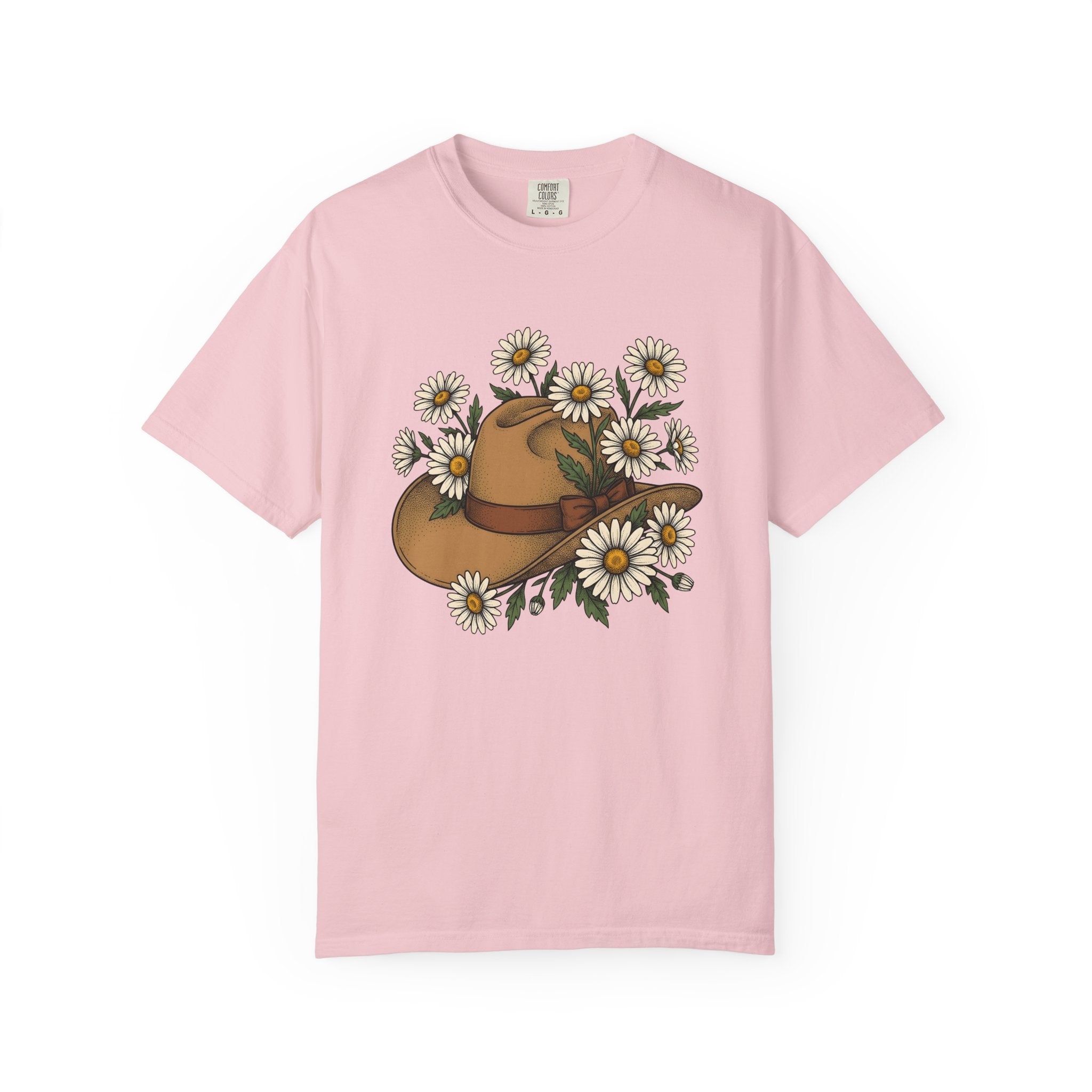 Cowboy Hat Shirt Cowgirl Flower Gift Women Folk Tee Stetson T-Shirt Rodeo Fan Country Tshirt Floral Graphic Antique Blossom Tshirt