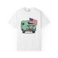 Rv Puppies Shirt 4th Of July Campfire Gift Women Old School Tee Puppy T-Shirt Independence Day Fan Retro Tshirt Bonfire Graphic Doodle Stars