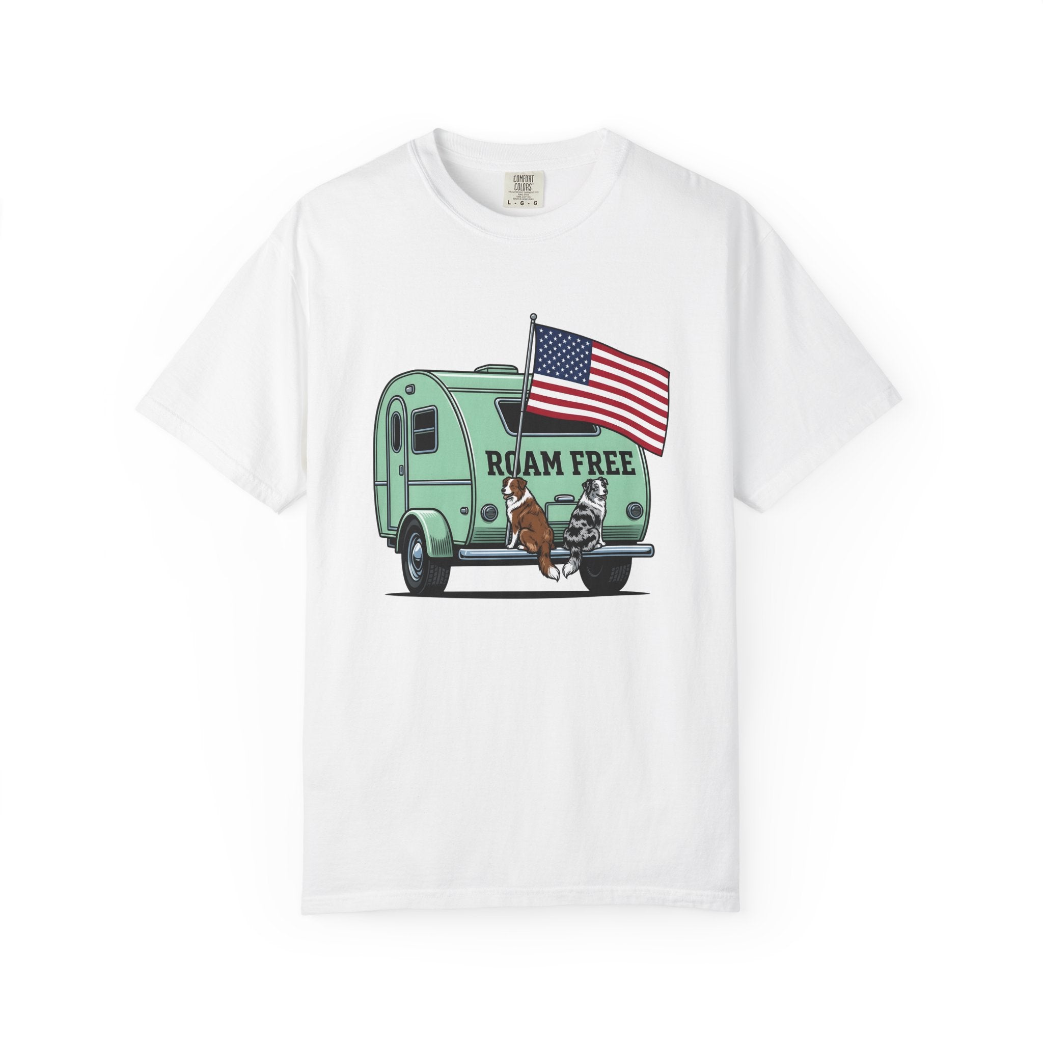 Rv Puppies Shirt 4th Of July Campfire Gift Women Old School Tee Puppy T-Shirt Independence Day Fan Retro Tshirt Bonfire Graphic Doodle Stars