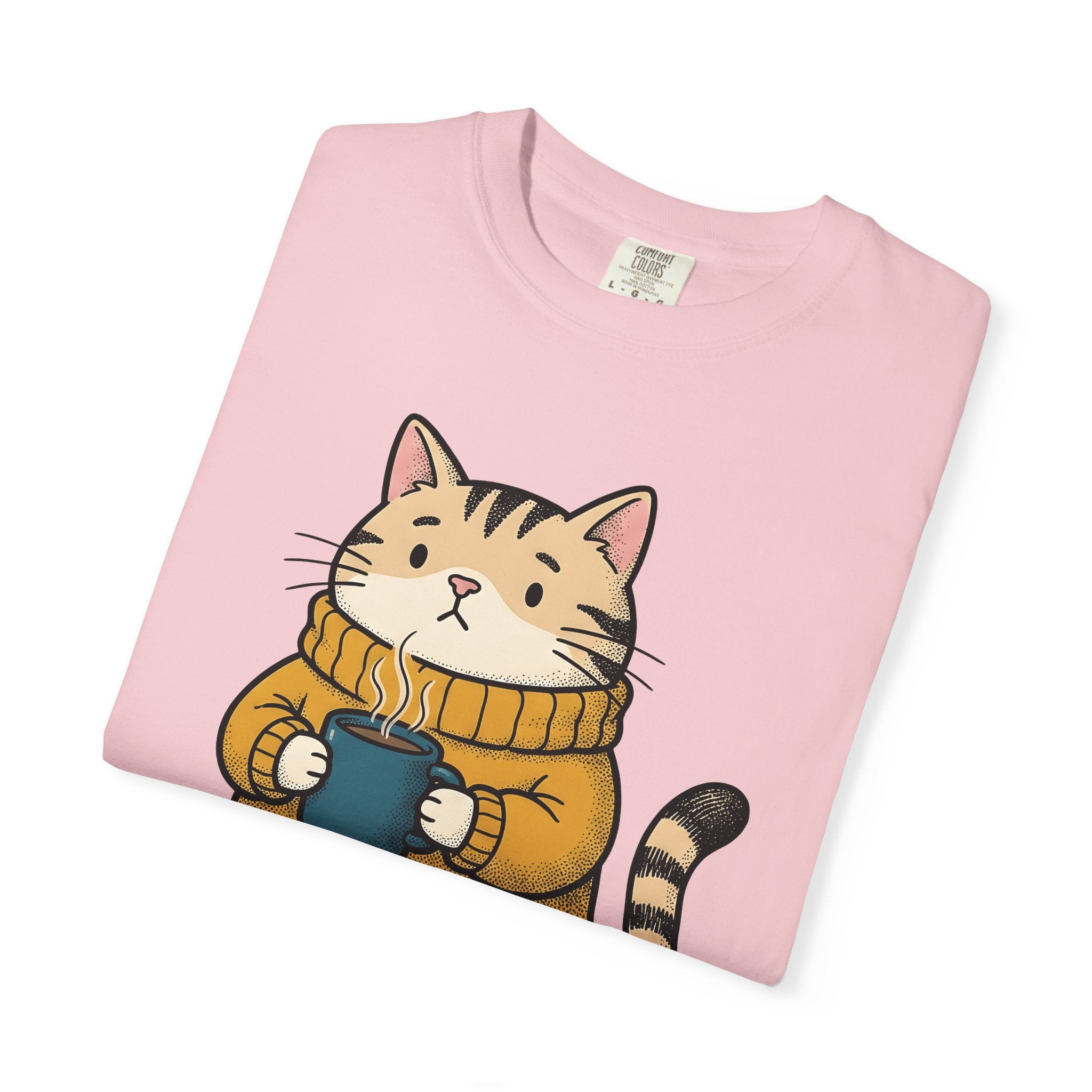Kitten Jumper Shirt Cat Espresso Gift Women Kawaii Tee Sweater T-Shirt Cat Fan Cartoon Tshirt Coffee Design Doodle Latte Cup Tshirt