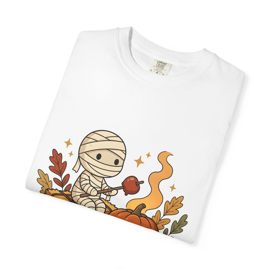Wrapped Pumpkin Shirt Halloween Autumn Gift Women Kawaii Tee Gourd T-Shirt Halloween Fan Cute Tshirt Fall Graphic Comic Fall Leaves Tshirt