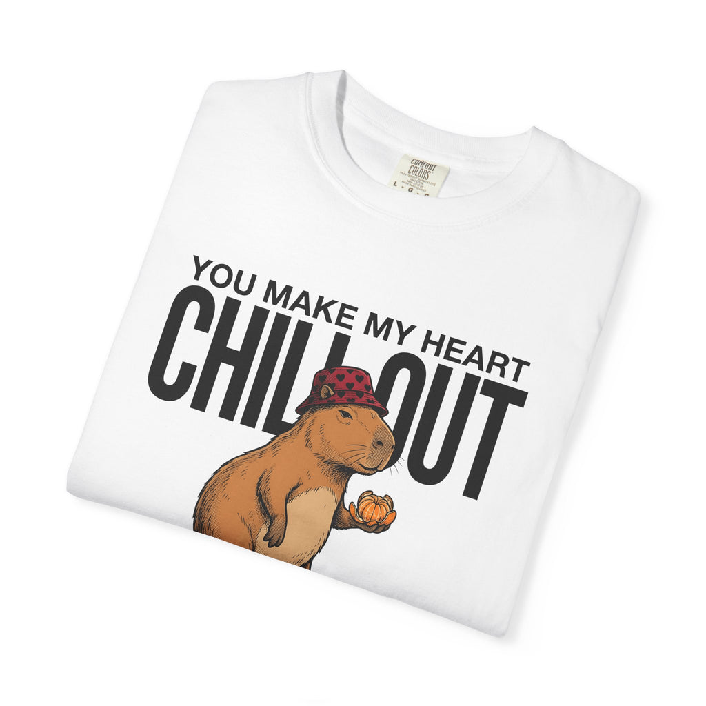 Capybara Graphic Shirt St. Valentine's Day Animal Gift Women Hand Drawn Tee Rodent T-Shirt Valentine Fan Illustrated Tshirt Creature Graphic