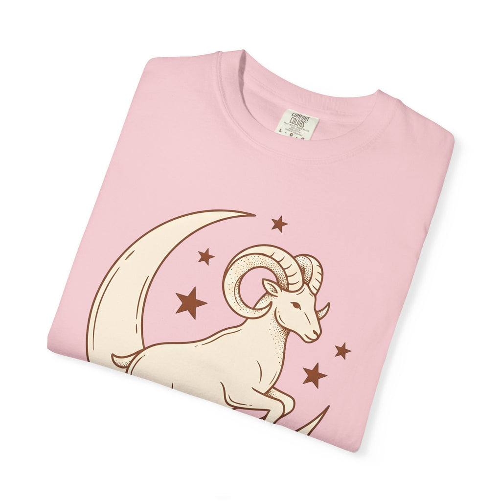 Aries Symbol Shirt Zodiac Star Sign Gift Women Gypsy Tee Ram T-Shirt Astrology Fan Boho Tshirt Horoscope Graphic Classic Lunar Crescent