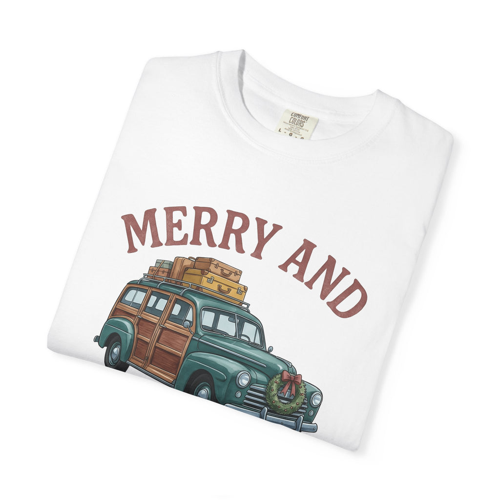 Antique Vehicle Shirt Christmas Winter Gift Women Line Art Tee Vintage Car T-Shirt Xmas Fan Classic Car Tshirt Frosty Graphic Traditional
